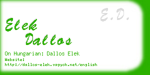 elek dallos business card